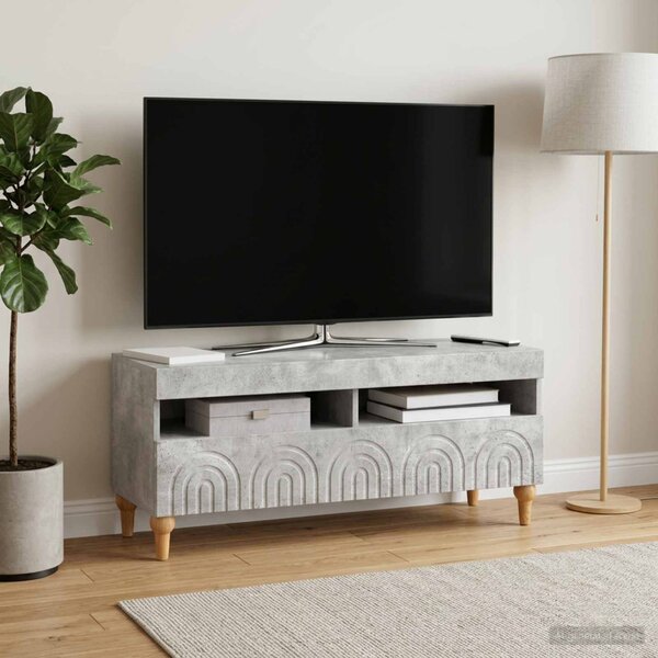 LED TV szekrény ALKMAAR 100 x 35 x 43 cm Betonszürke Szerelt Fa