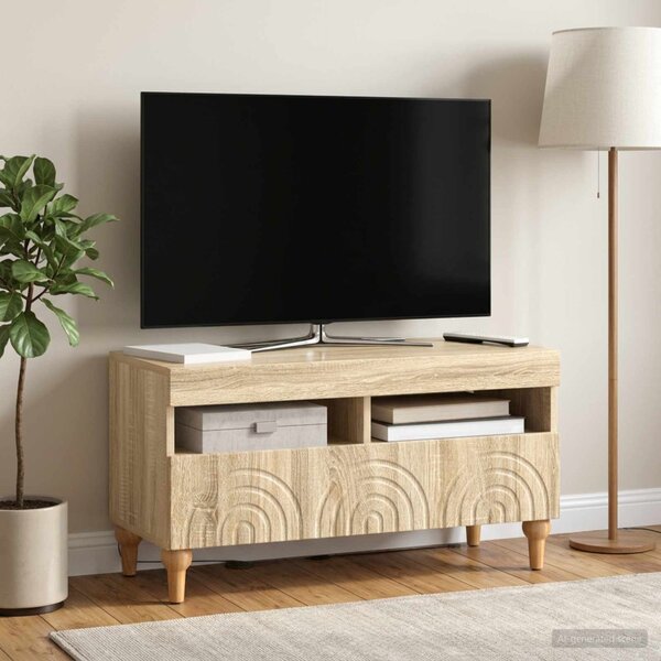 LED TV szekrény ALKMAAR 81 x 35 x 43 cm Sonoma Tölgy Szerelt Fa