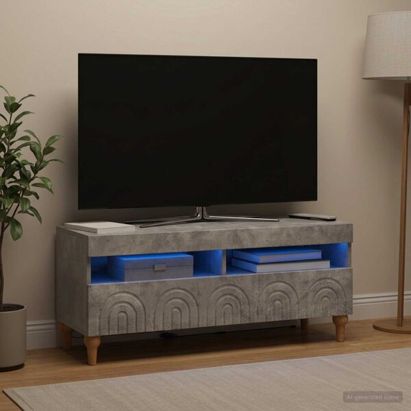 LED TV szekrény ALKMAAR 100 x 35 x 43 cm Betonszürke Szerelt Fa