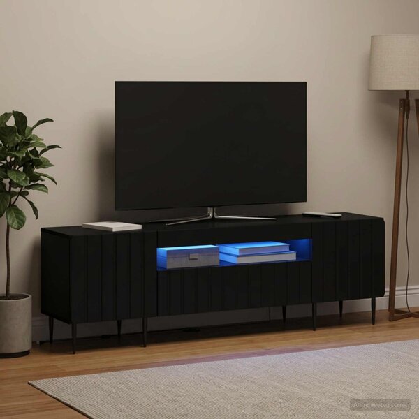 LED TV szekrény ZWOLLE 153 x 35 x 43 cm Fekete Szerelt Fa