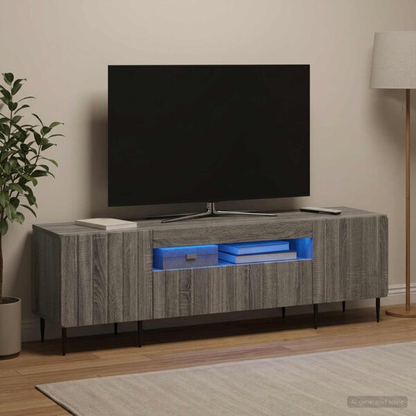 LED TV szekrény ZWOLLE 153 x 35 x 43 cm Szürke Sonoma