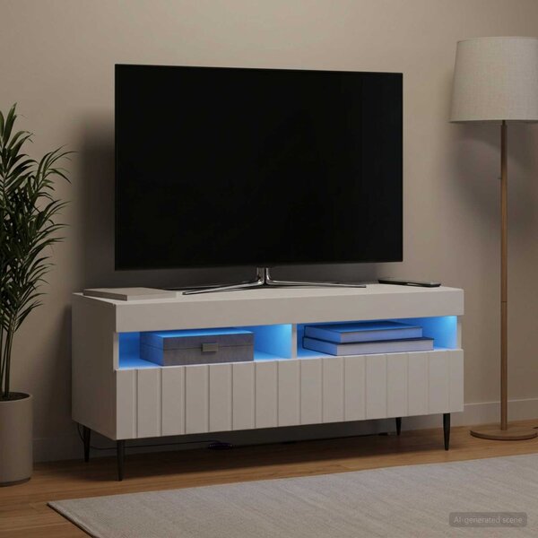 LED TV szekrény ZWOLLE 100 x 35 x 43 cm Fehér Szerelt Fa