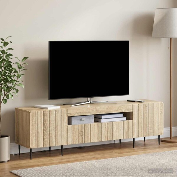 LED TV szekrény ZWOLLE 153 x 35 x 43 cm Sonoma Tölgy Szerelt Fa