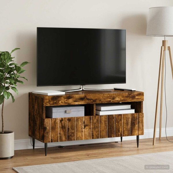 LED TV szekrény ZWOLLE 81 x 35 x 43 cm Füstös Tölgy Szerelt Fa