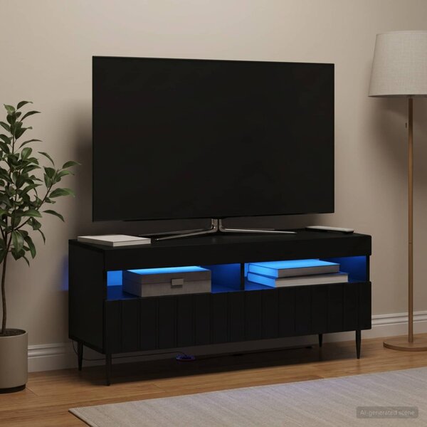 LED TV szekrény ZWOLLE 100 x 35 x 43 cm Fekete Szerelt Fa