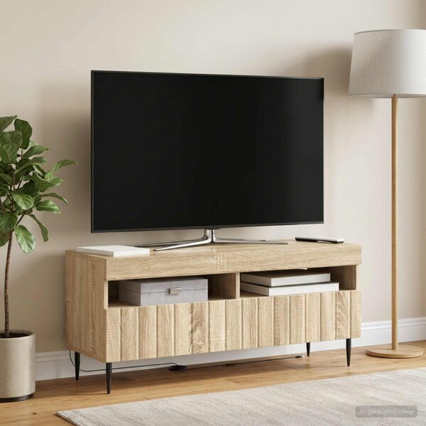 LED TV szekrény ZWOLLE 100 x 35 x 43 cm Sonoma Tölgy Szerelt Fa