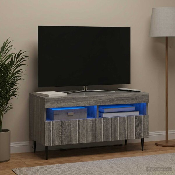 LED TV szekrény ZWOLLE 81 x 35 x 43 cm Szürke Sonoma Szerelt Fa