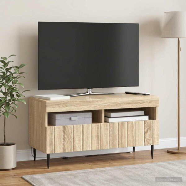 LED TV szekrény ZWOLLE 81 x 35 x 43 cm Sonoma Tölgy Szerelt Fa