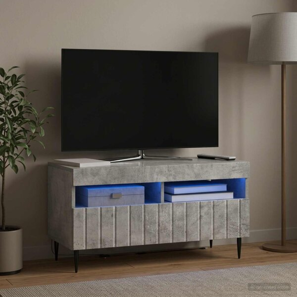 LED TV szekrény ZWOLLE 81 x 35 x 43 cm Betonszürke Szerelt Fa