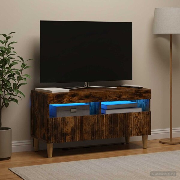 LED TV szekrény ARNHEM 81 x 35 x 43 cm Füstös Tölgy Szerelt Fa