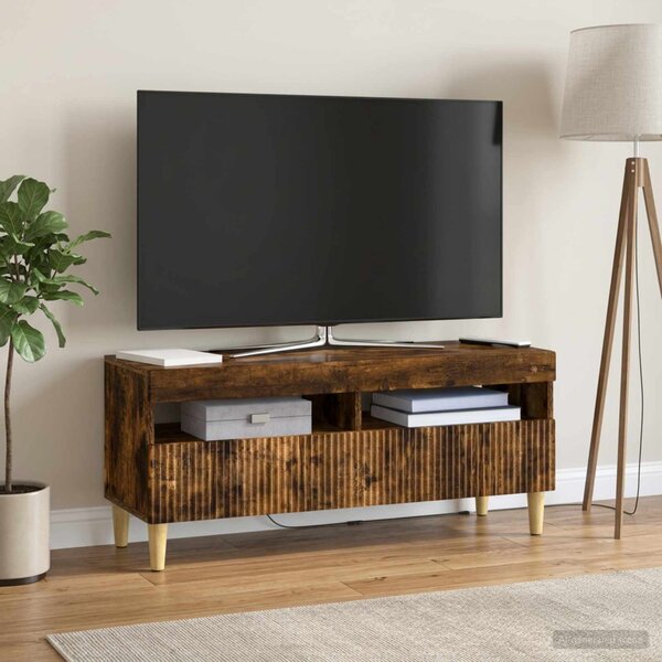 LED TV szekrény ARNHEM 100 x 35 x 43 cm Füstös Tölgy Szerelt Fa