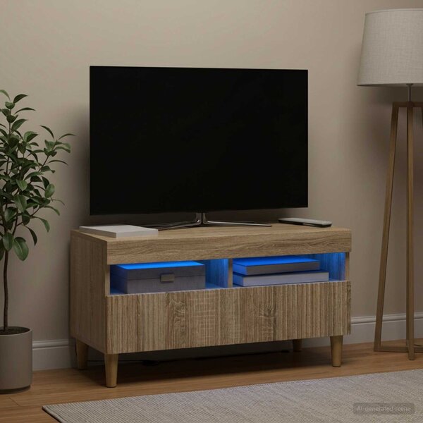 LED TV szekrény ARNHEM 81 x 35 x 43 cm Sonoma Tölgy Szerelt Fa