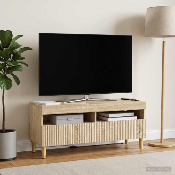 LED TV szekrény ARNHEM 100 x 35 x 43 cm Sonoma Tölgy Szerelt Fa
