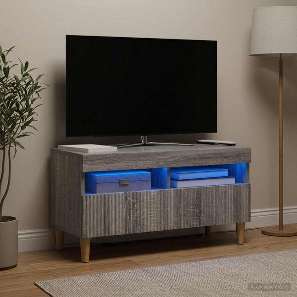 LED TV szekrény ARNHEM 81 x 35 x 43 cm Szürke Sonoma Szerelt Fa