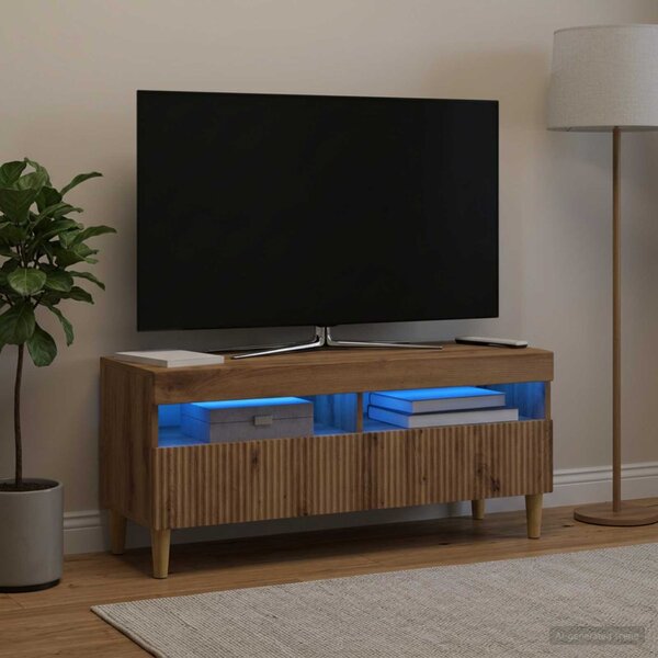 LED TV szekrény ARNHEM 100 x 35 x 43 cm Kézműves Tölgy