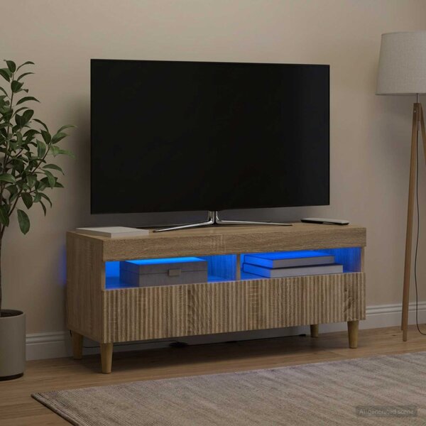 LED TV szekrény ARNHEM 100 x 35 x 43 cm Sonoma Tölgy Szerelt Fa