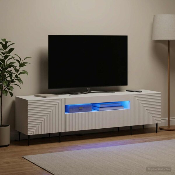 LED TV szekrény HAARLEM 153 x 35 x 43 cm Fehér Szerelt Fa