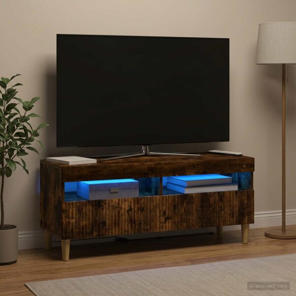 LED TV szekrény ARNHEM 100 x 35 x 43 cm Füstös Tölgy Szerelt Fa