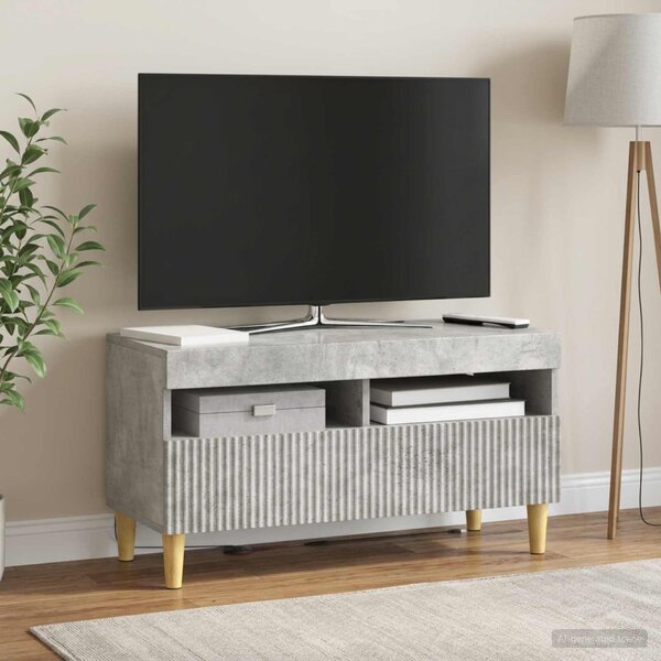 LED TV szekrény ARNHEM 81 x 35 x 43 cm Betonszürke Szerelt Fa