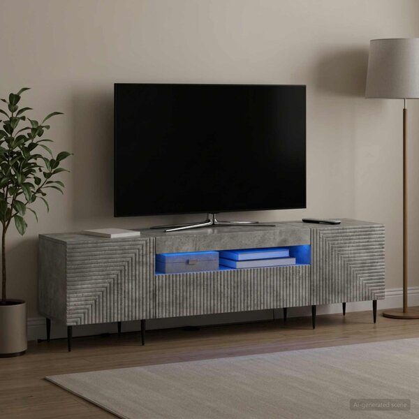 LED TV szekrény HAARLEM 153 x 35 x 43 cm Betonszürke Szerelt Fa