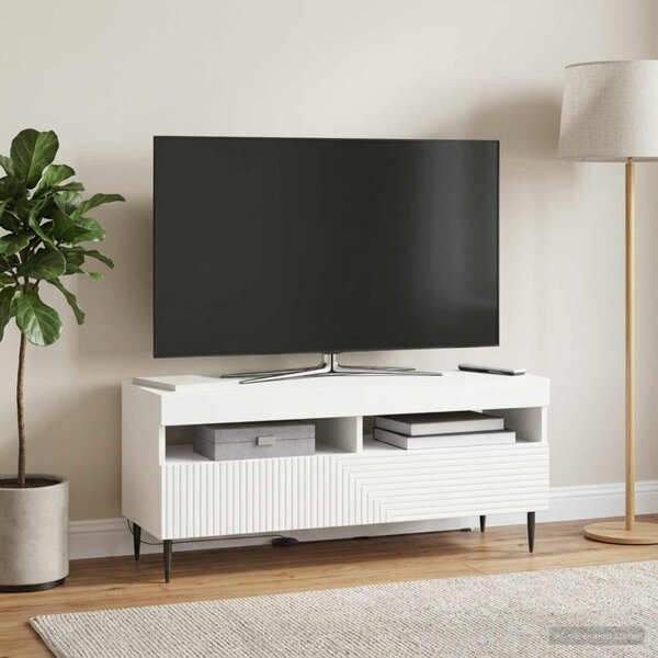 LED TV szekrény HAARLEM 100 x 35 x 43 cm Fehér Szerelt Fa
