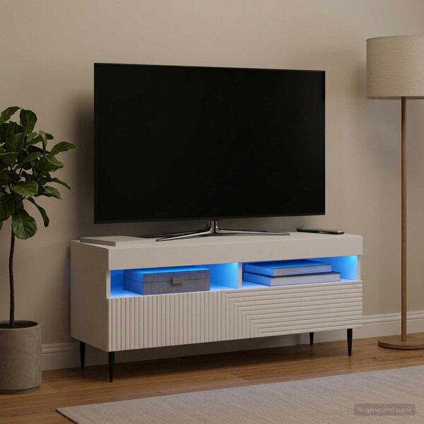 LED TV szekrény HAARLEM 100 x 35 x 43 cm Fehér Szerelt Fa