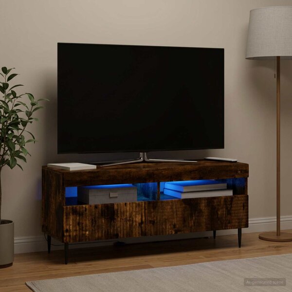 LED TV szekrény HAARLEM 100 x 35 x 43 cm Füstös Tölgy