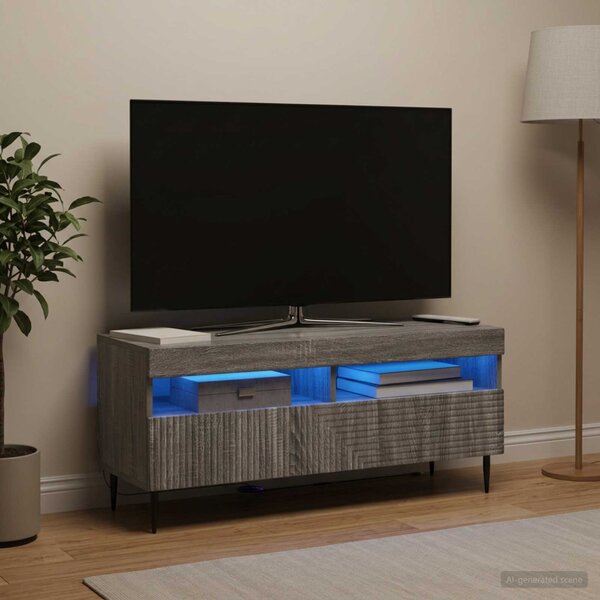 LED TV szekrény HAARLEM 100 x 35 x 43 cm Szürke Sonoma
