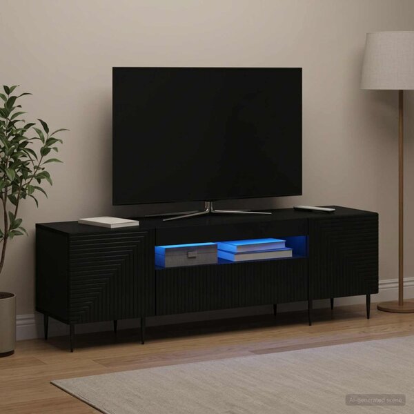 LED TV szekrény HAARLEM 153 x 35 x 43 cm Fekete Szerelt Fa