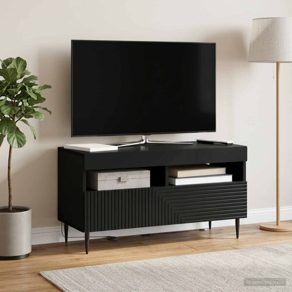 LED TV szekrény HAARLEM 81 x 35 x 43 cm Fekete Szerelt Fa