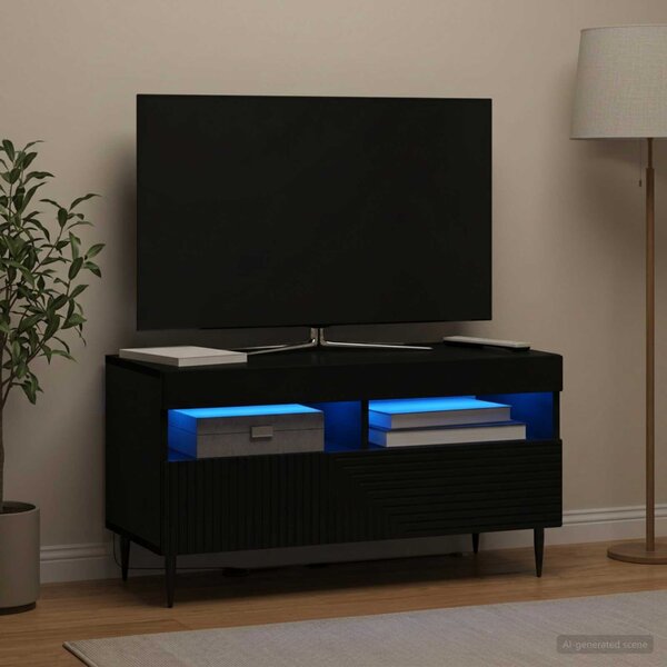 LED TV szekrény HAARLEM 81 x 35 x 43 cm Fekete Szerelt Fa