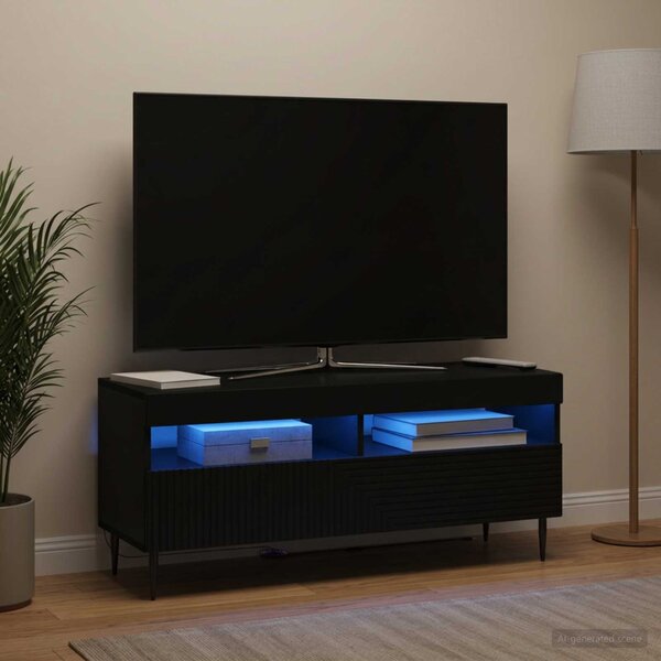LED TV szekrény HAARLEM 100 x 35 x 43 cm Fekete Szerelt Fa