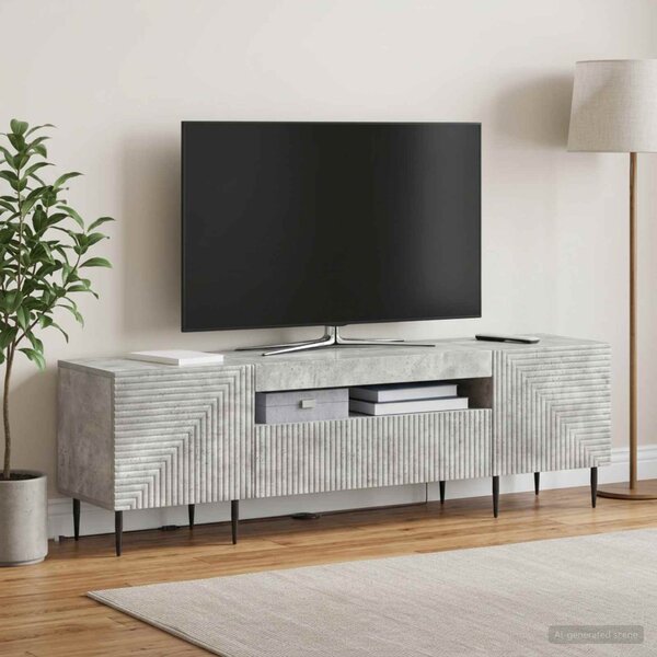 LED TV szekrény HAARLEM 153 x 35 x 43 cm Betonszürke Szerelt Fa