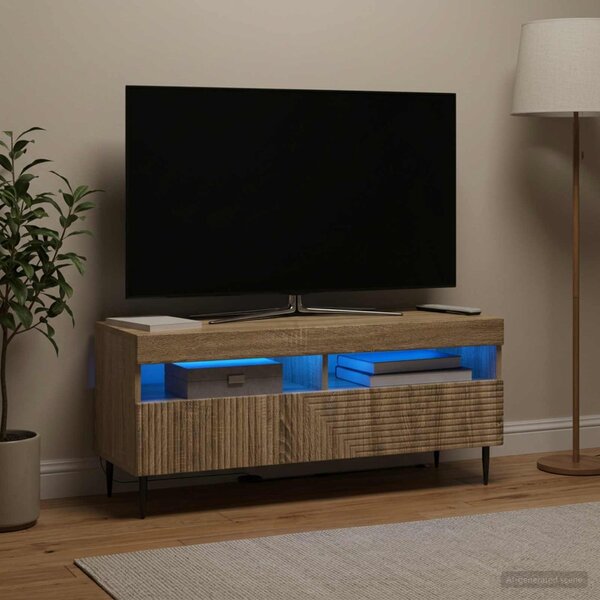 LED TV szekrény HAARLEM 100 x 35 x 43 cm Sonoma Tölgy