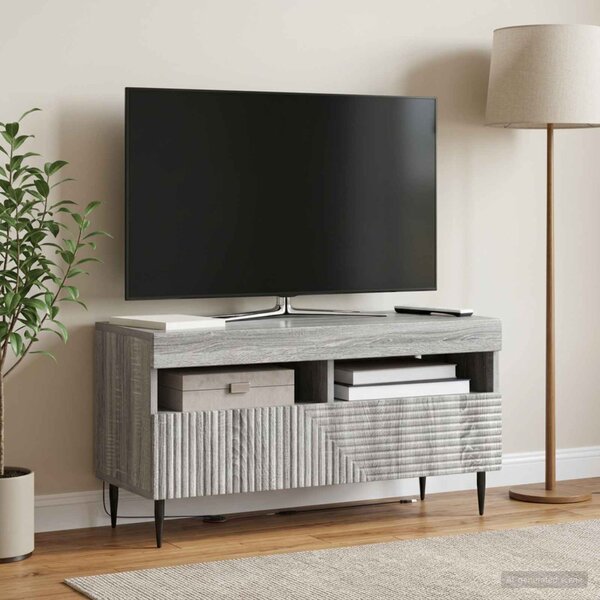 LED TV szekrény HAARLEM 81 x 35 x 43 cm Szürke Sonoma