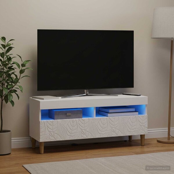 LED TV szekrény Fehér Szerelt Fa
