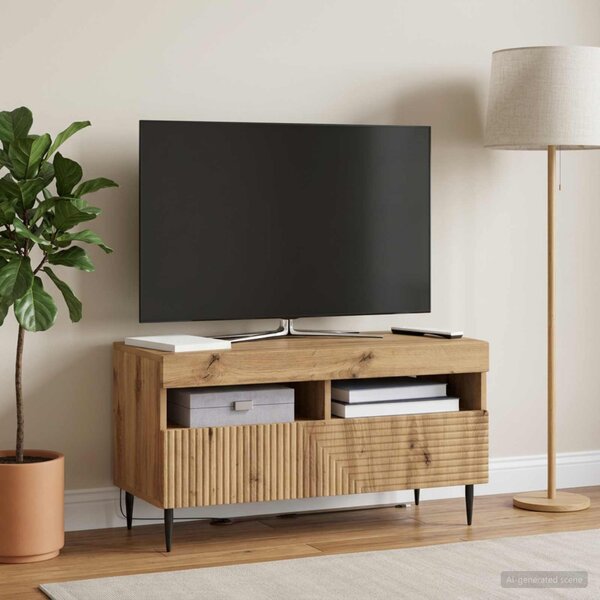 LED TV szekrény HAARLEM 81 x 35 x 43 cm Kézműves Tölgy