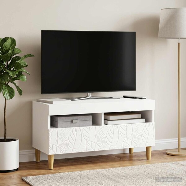 LED TV szekrény Fehér Szerelt Fa