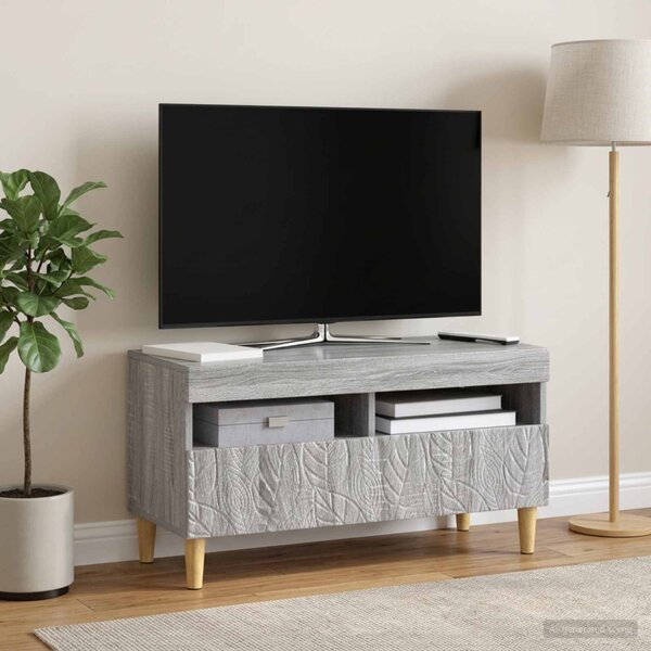 LED TV szekrény Szürke Sonoma Szerelt Fa