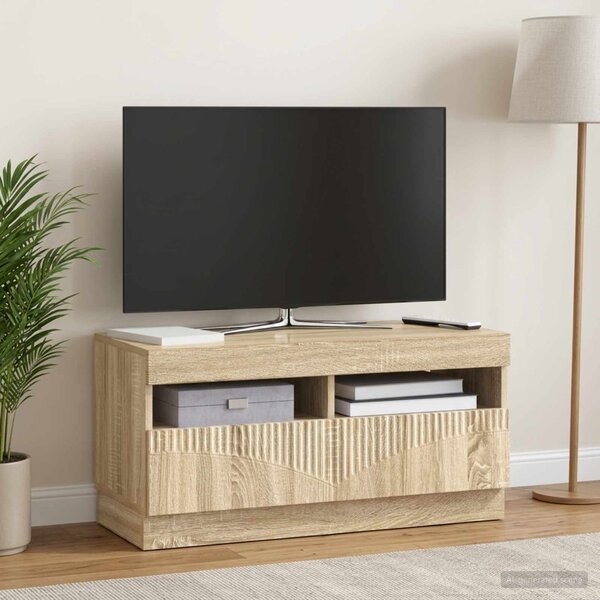 LED TV szekrény Sonoma Tölgy Szerelt Fa