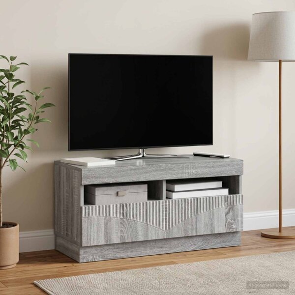 LED TV szekrény Szürke Sonoma Szerelt Fa