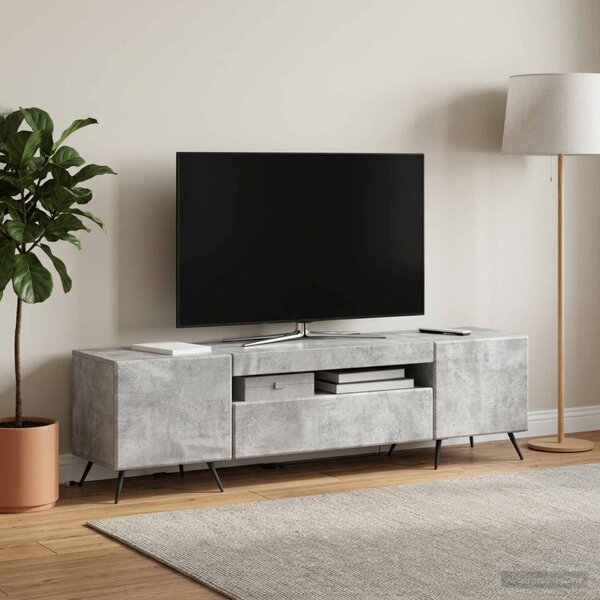 LED TV szekrény Betonszürke Szerelt Fa