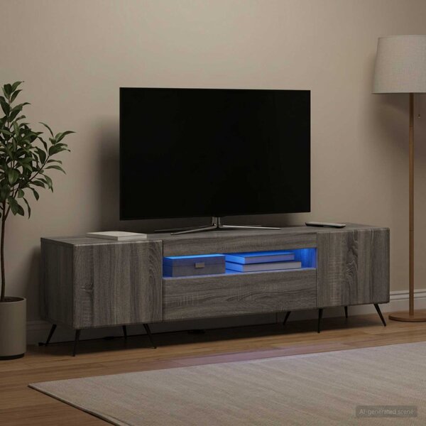 LED TV szekrény Szürke Sonoma Szerelt Fa