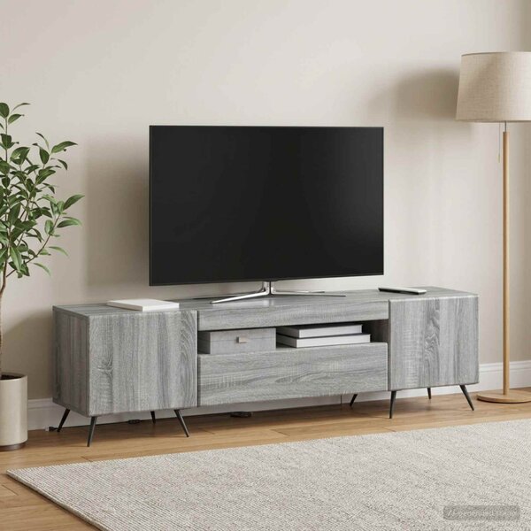 LED TV szekrény Szürke Sonoma Szerelt Fa