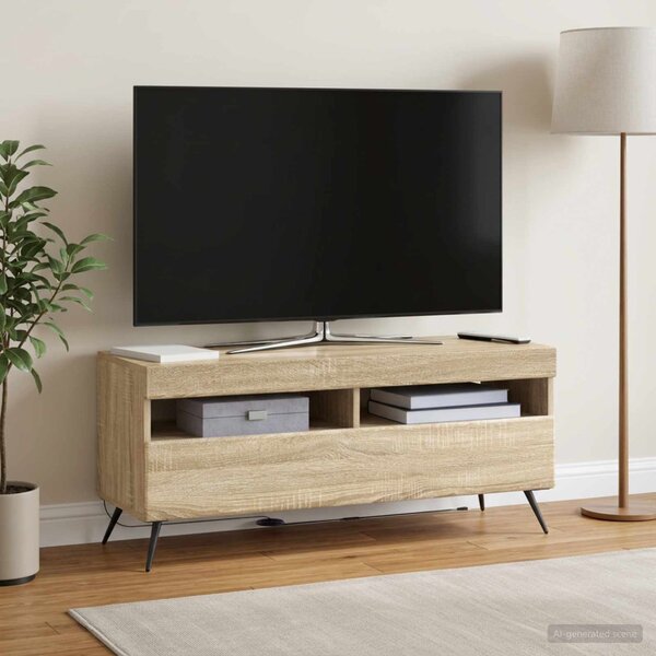 LED TV szekrény Sonoma Tölgy Szerelt Fa