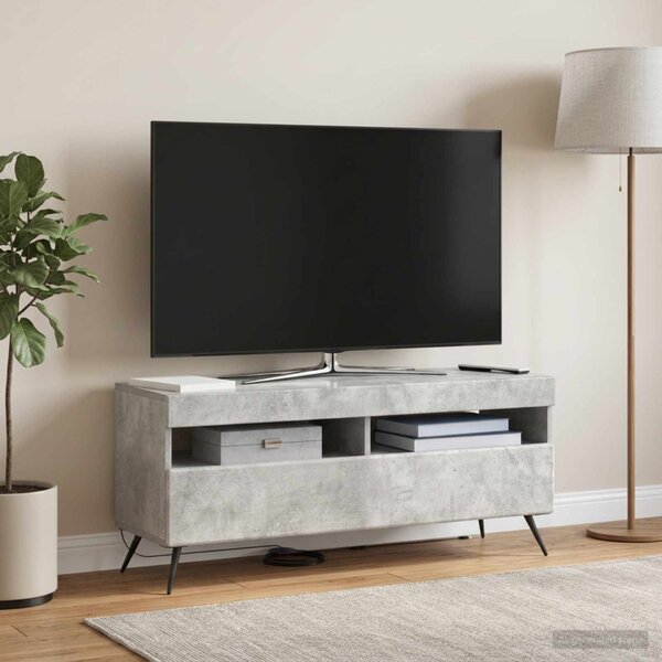 LED TV szekrény Betonszürke Szerelt Fa