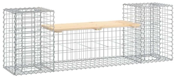 Gabion Kertpad - Fenyőfa Ülőlappal - 183cm
