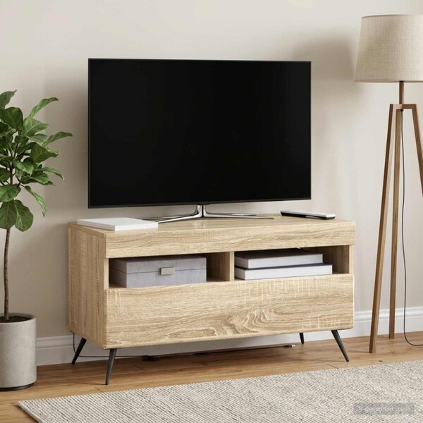 LED TV szekrény Sonoma Tölgy Szerelt Fa