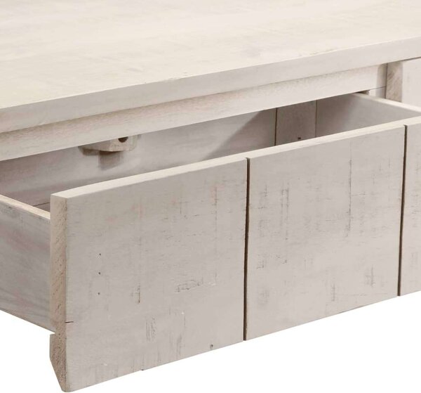 VidaXL Mangófa Tálalóasztal - Fehér - 110x35x75 cm