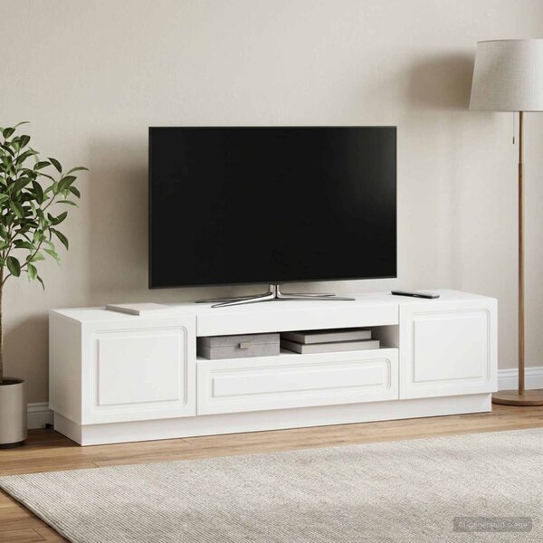 LED TV szekrény Fehér Szerelt Fa